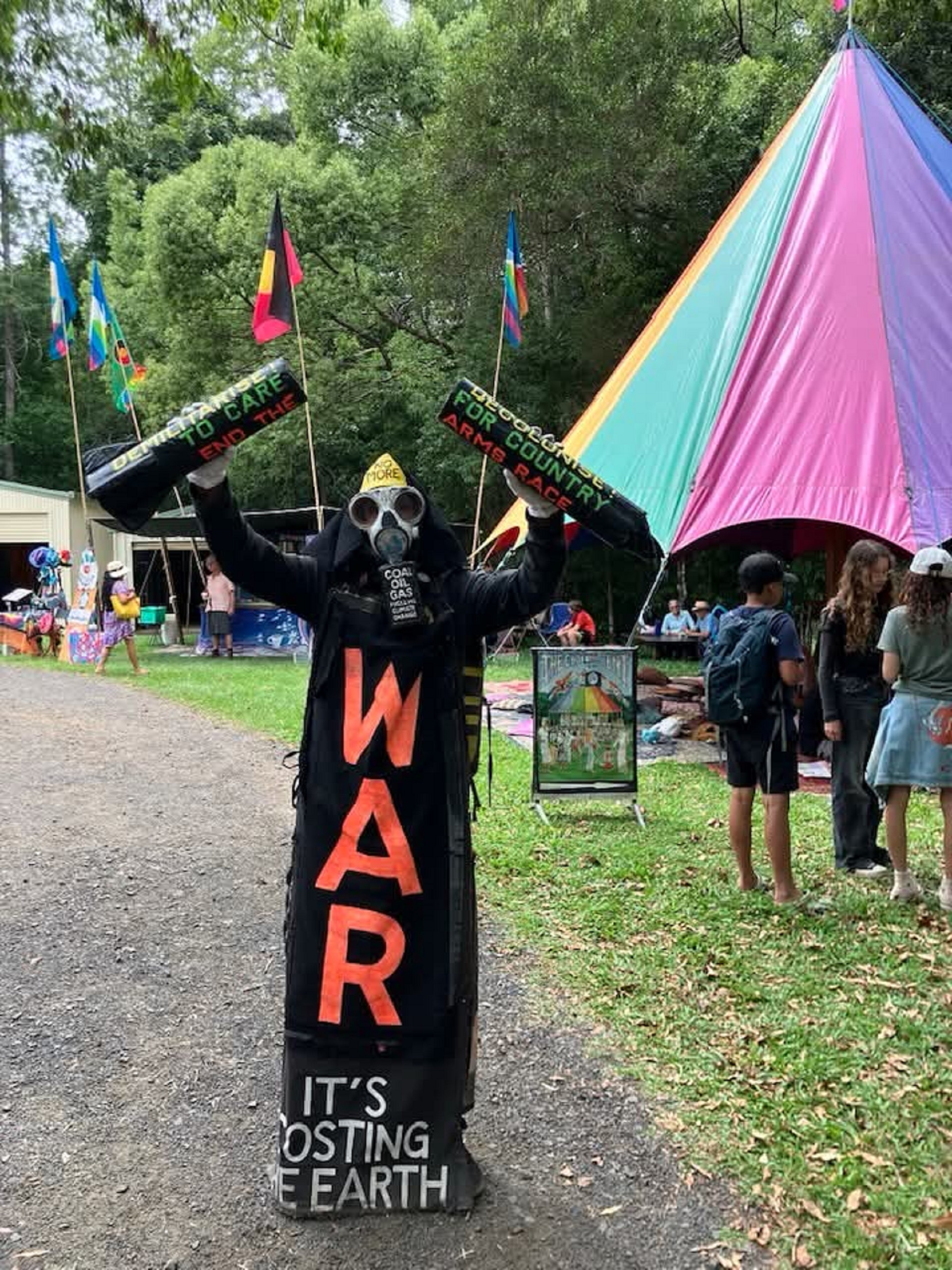 Benny Zable in his War Costs the Earth costume 
