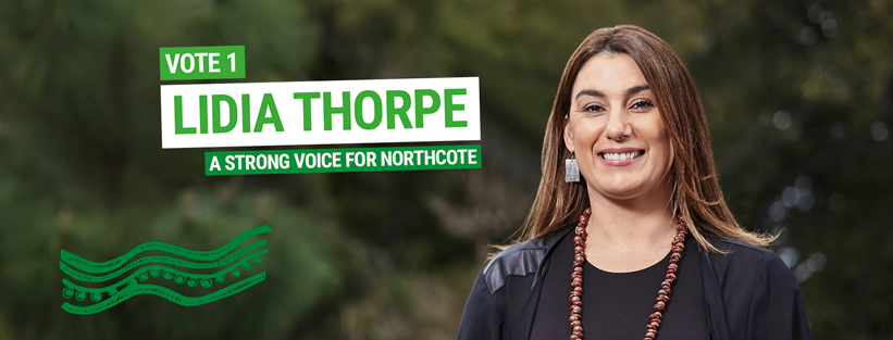 Lidia Thorpe Greens Candidate photograph courtesy lidiathorpe.com