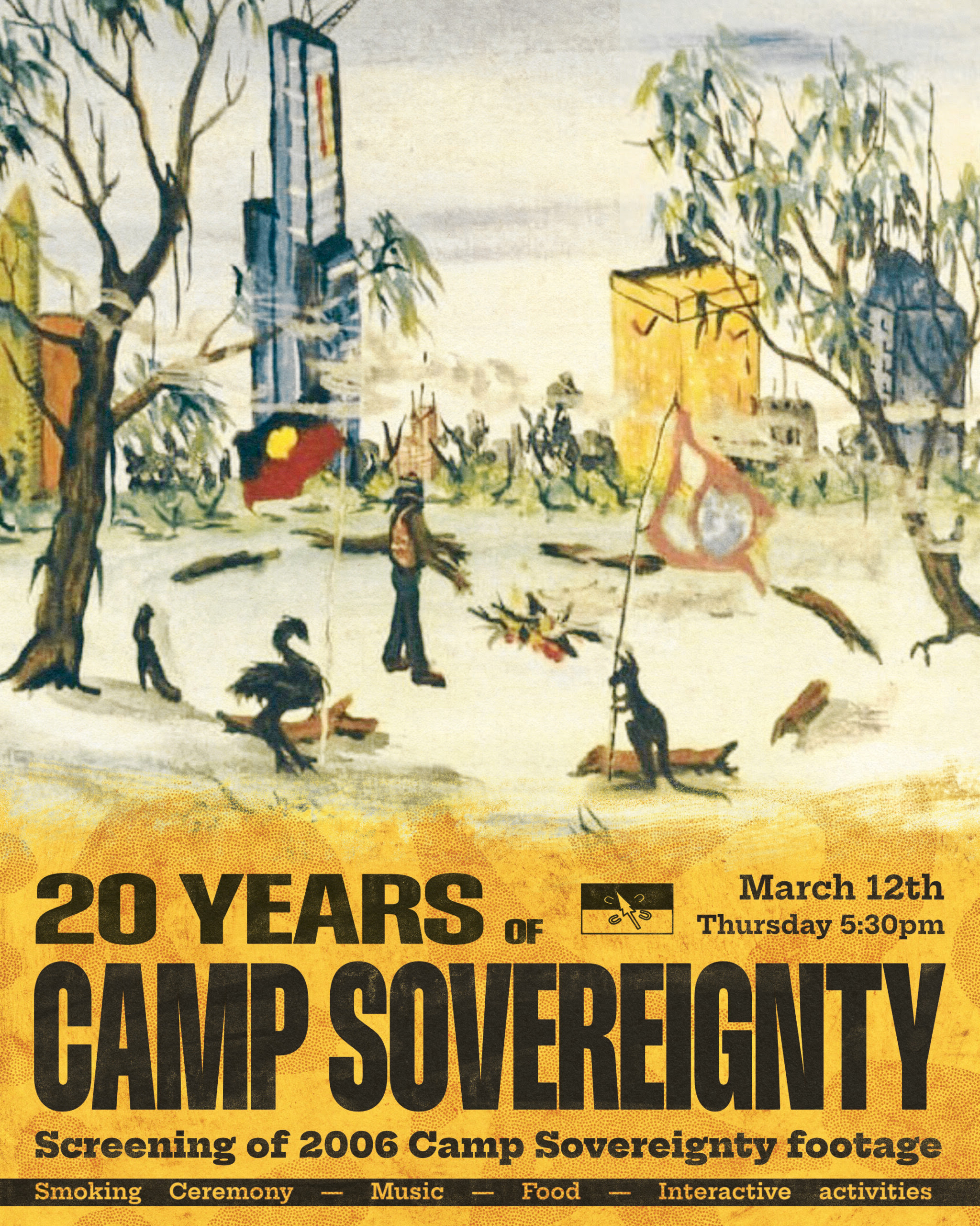 Camp Sovereignty 20 Years Anniversary Event Poster for March 12, 2026