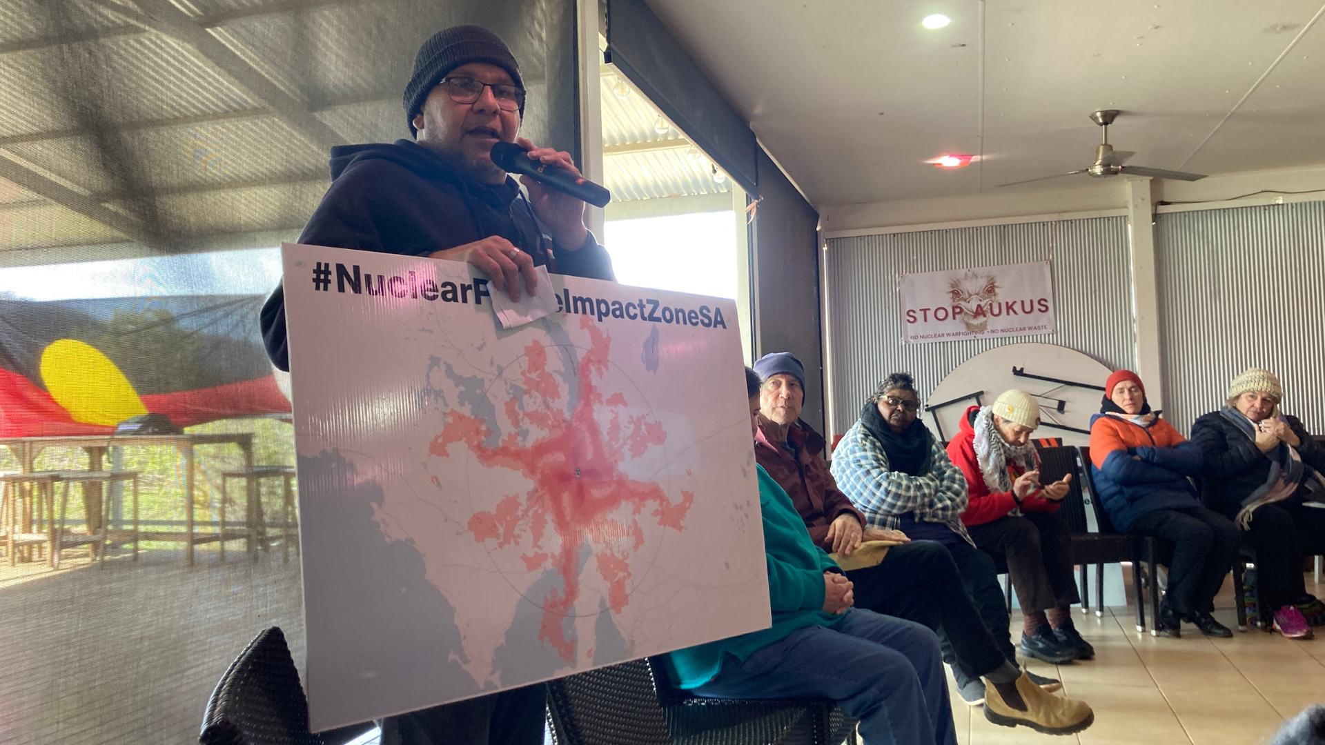 Stano from Port August with the nuclear plume map used in the successful campaign to stop nuclear power plans.