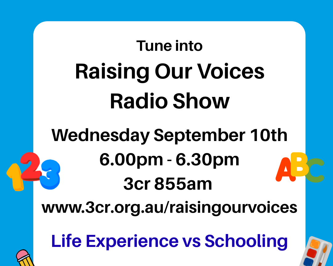 Blue and White Poster Raising our Voices Education VS Schooling