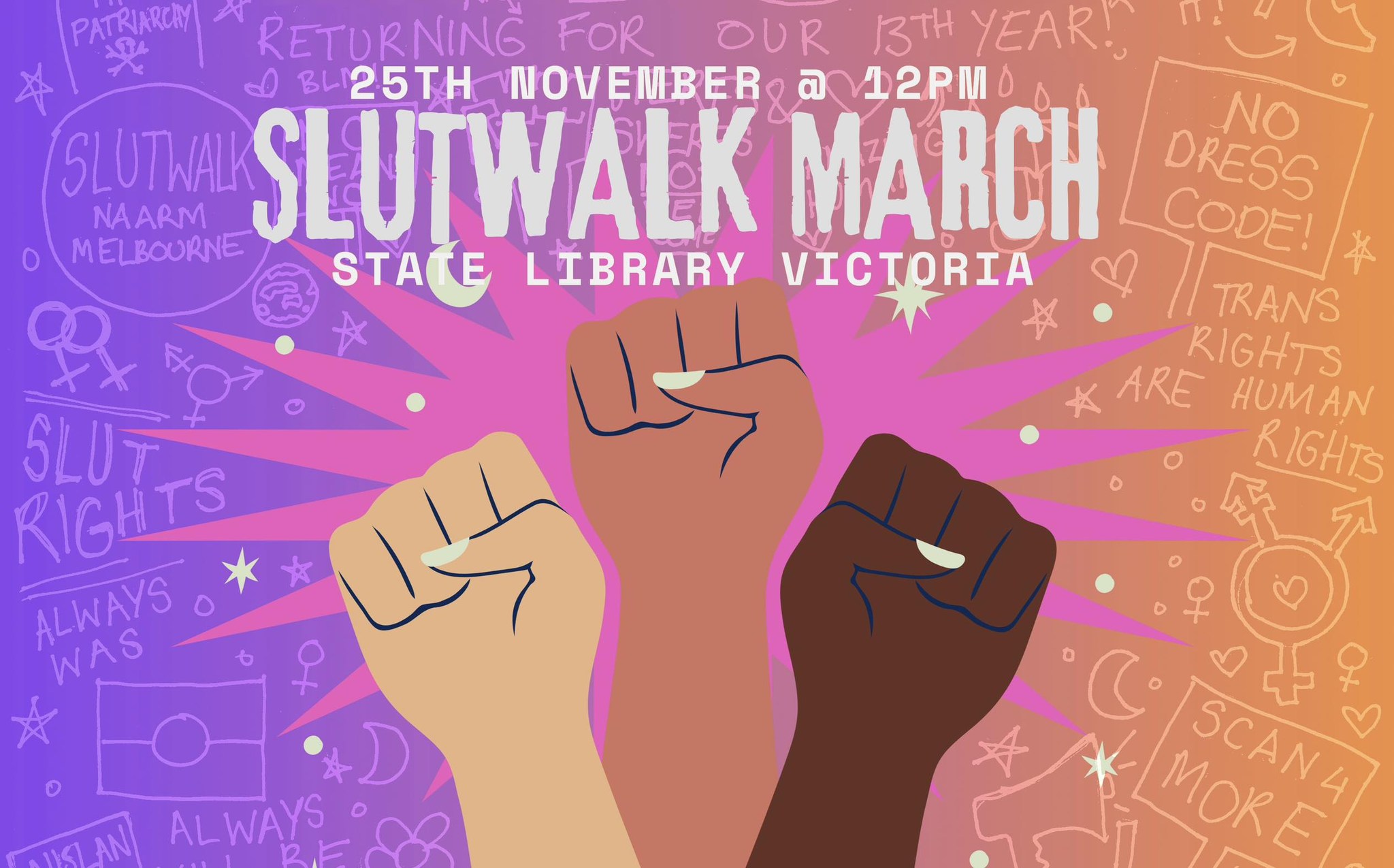 SlutWalk 2023 is midday at the State Library of Victoria and live on 3CR.