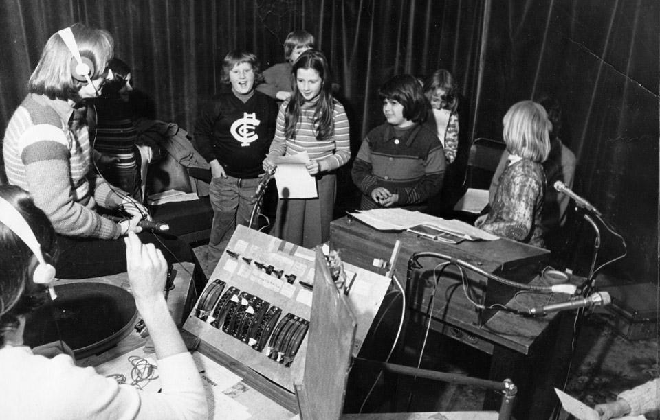3CR outside broadcast with Education Inside Out c1980