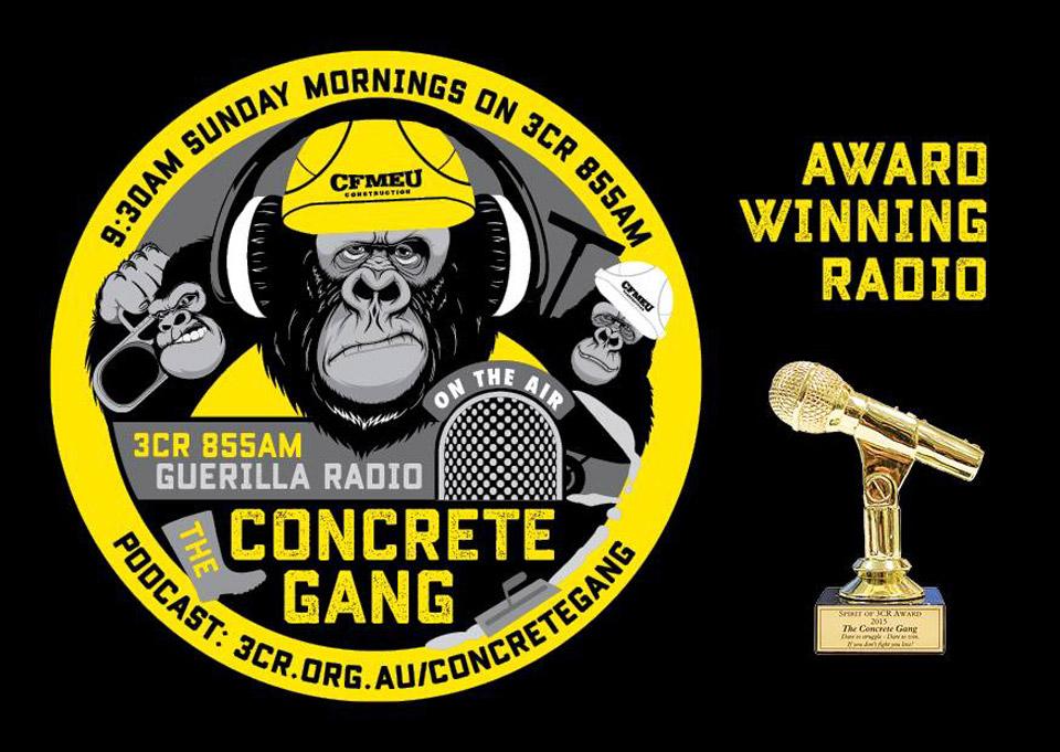 Concrete Gang, winners of the Spirit of 3CR Award, 2015