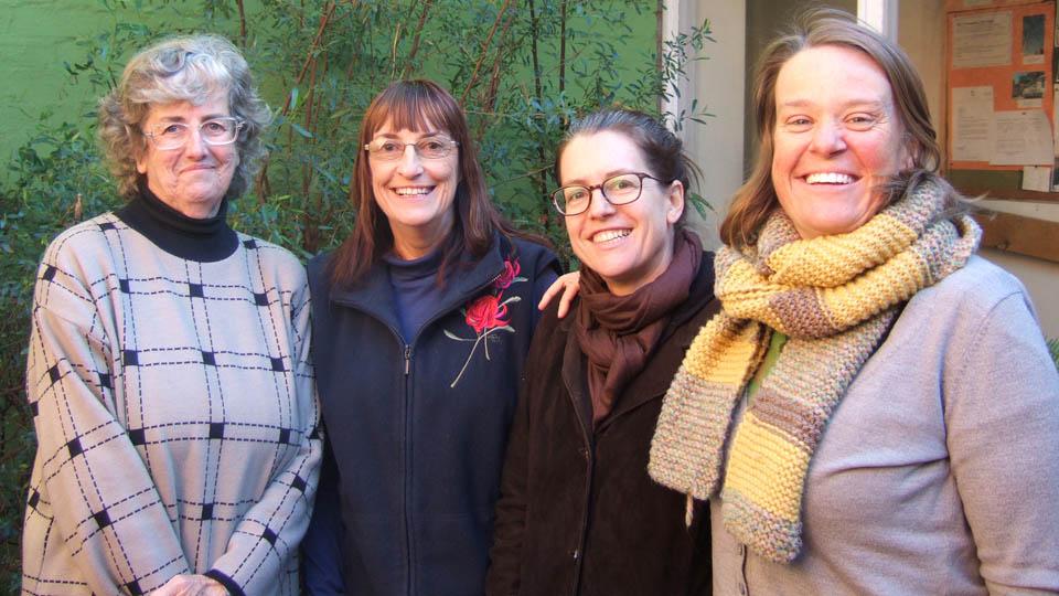 3CR's Gardening Show Team: Gwen Elliot, Pam Vardy, AB, and Millie Ross