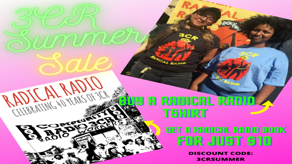 Summer sale of 3CR book and t-shirt