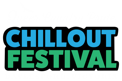 Chillout Festival logo in blue and Green