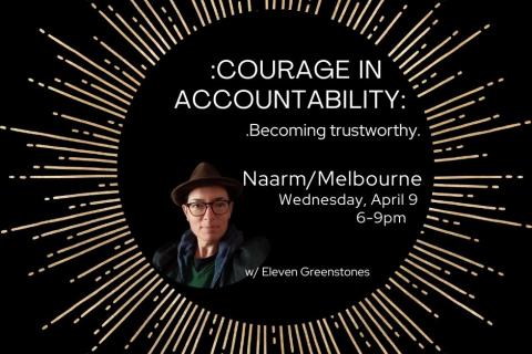 black background white writing Courage in Accountability Wednesdy 9 April 