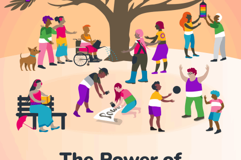 IDAHOBIT 2025 power of communities animes wearing clothing in colours of LGBTIQA+ flags