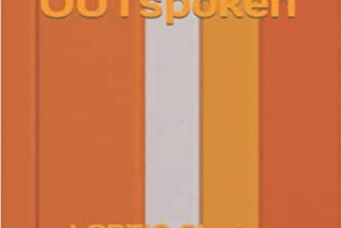 book cover for Outspoken organge white yellow vertical stripes