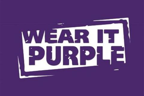 purple text wear it purple on white with purple border