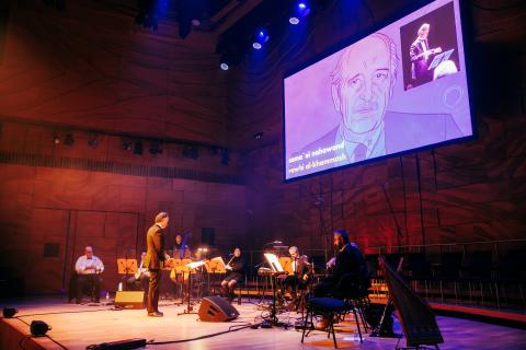 Tarab Ensemble performing a musical work by Rohi al-Khammash