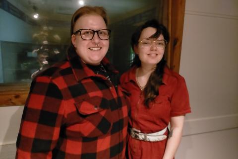 Drag Kings Teddy Clitter & Alf Alpha in the studio