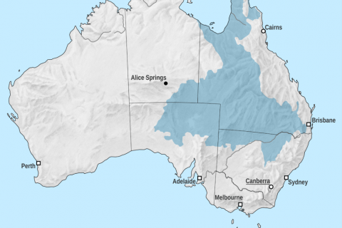 Map of Australia's Great Artesian Basin (Tentotwo, via Wikimedia Commons)