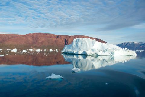 A glacier melts in Greenland