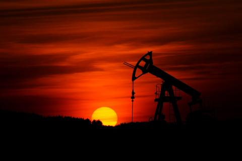 Oil well in the sunset