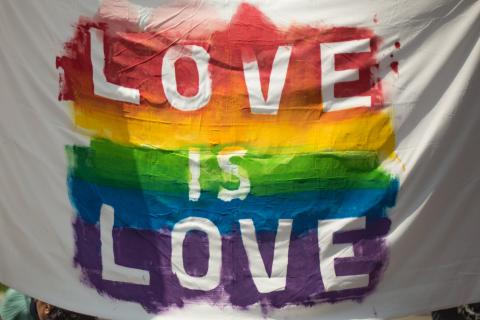 LGBTQ+ colours 'Love is Love' 
