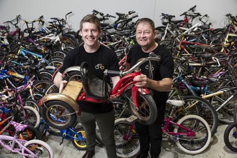 Helping to recycle bicycles @ Brainwave Bikes, Dingley Village