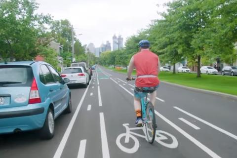 The further adventures of bike lane guy. Screenshot: Let's Ride Melbourne