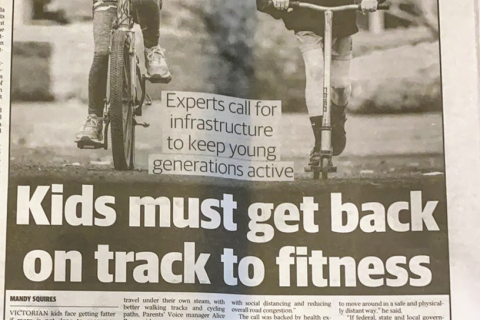 "Kids must get back on track to fitness" Sunday Herald Sun, 2nd August 2020