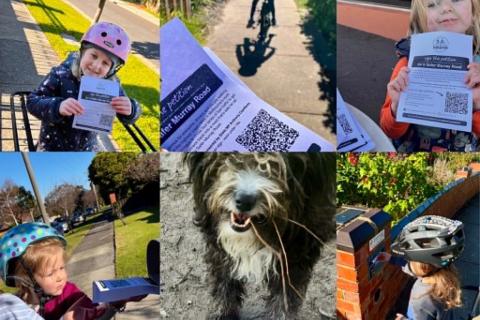 Enthusiastic Coburg locals helping promote the Safer Murray Road Petition! Image supplied.