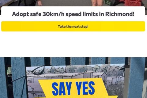 Adopt safe 30km/h streets in Richmond + Say YES to a new Wellington Street. Images: supplied