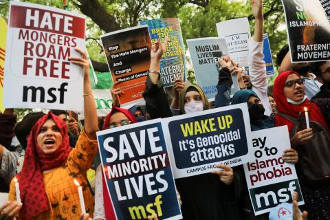 Protests against the far right in India. Image: Reuters