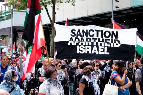 Sanction Apartheid Israel. Credit: Elbit Out Of Victoria.