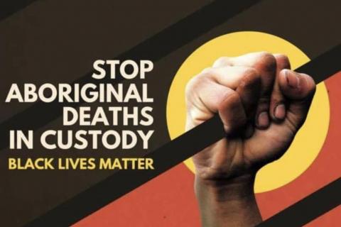 Stop Aboriginal Deaths in Custody National Day of Action 10th April Poster