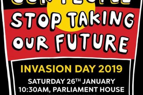 Invasion Day Rally Poster by Warriors of the Aboriginal Resistance