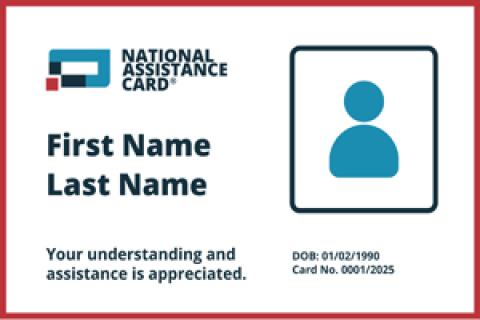 National Assistance Card.  First name. Last Name. Blank photo