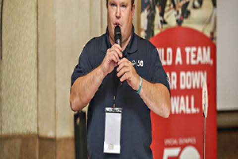 Ben Haack often participates at meetings as part of his leadership duties image supplied 