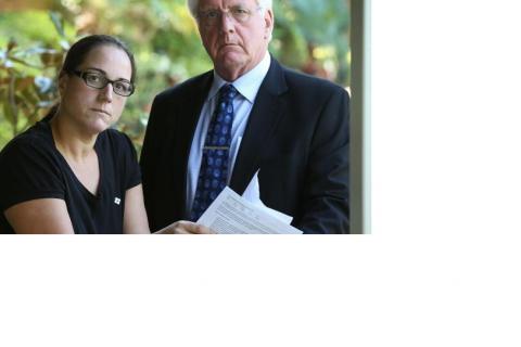 Penny Vickers with her actuary father Allen Truslove in Brisbane. Picture: Lyndon Mechielsen/The Australian