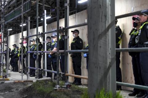Police protect site where CFMEU officials bashed - allegedly 1-7-2020