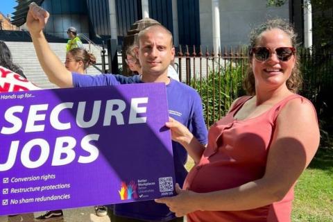 NTEU picket line on March 9. Photo: NTEU New South Wales/Facebook