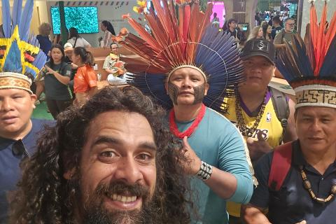 Gurridyula  Gabba Wunggu at Belem with Amazon leaders. Photo supplied