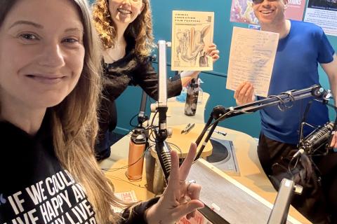 Julia, Savanna and Nick in the 3CR studio