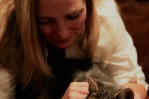 Kate with Tippy the cat