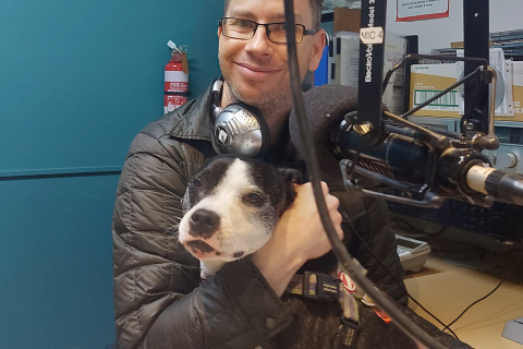 Nick and Moo Moo in the 3CR studio