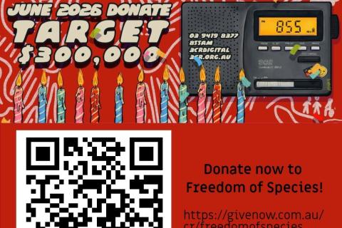3CR Radiothon - Donate to Freedom of Species: https://givenow.com.au/cr/freedomofspecies