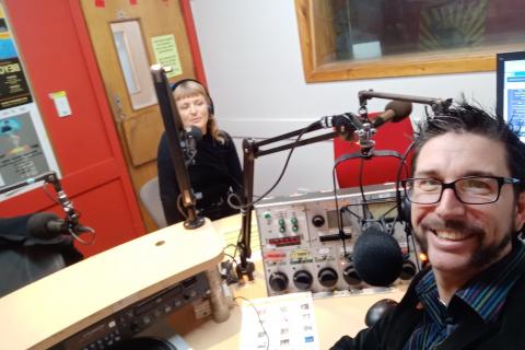 Phil and Claire in the 3CR studio