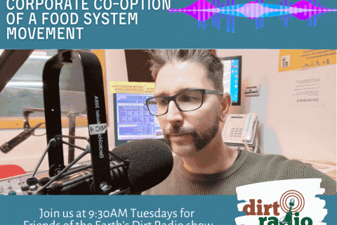 Dirt Radio host Phil Evans in the 3CR studio
