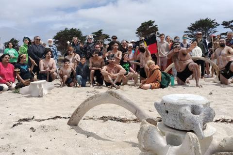 A picture of the people who took part in the ceremony on Gunditjmara Land