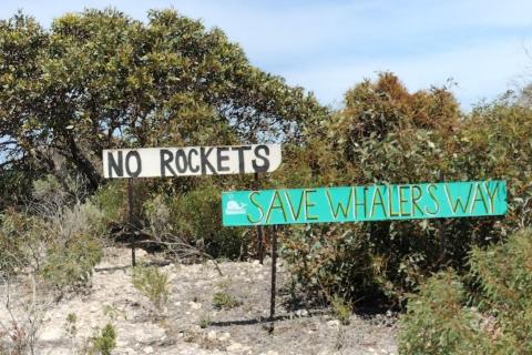 Whalers Way- sign erected by concerned community near the site (photo: Phil Evans)