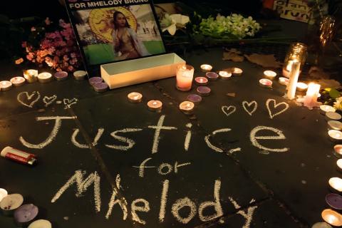 Justice for Mhelody candles and altar