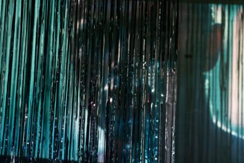 Blurred image of Blade Runner Tears in the rain scene with streamers