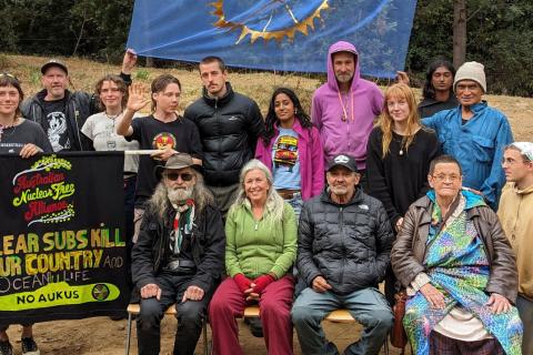 Anti-nuclear workshop participants at an activist camp in Lutrawita organised by Grass Roots Action Network Tasmania.