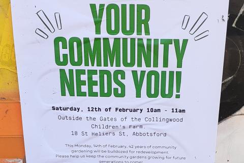 Collingwood Community Gardeners Rally Support