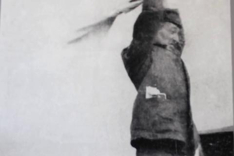 Russian composer Arseny Avraamov conducting “The Symphony of Sirens” in Moscow, 1923