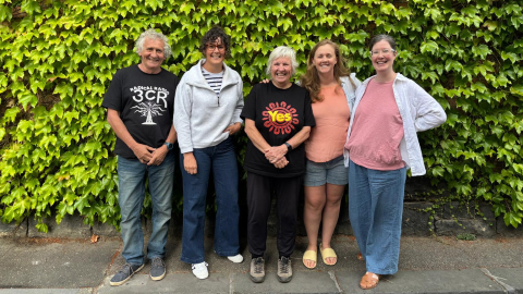 L-R John Arnott, Chloe Thomson, Virginia Heywood, Chloe Foster, Emma Herd 